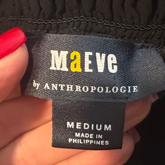 Maeve by Anthropologie Black Velvet Wide-Leg Pants measurements included - Picture 9 of 9